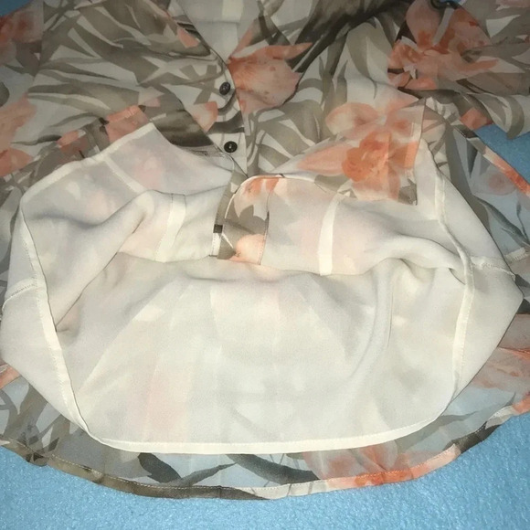 JONES NEW YORK COLLECTION silk semi-sheer long sleeve button up top NEW size 2P - Picture 4 of 13